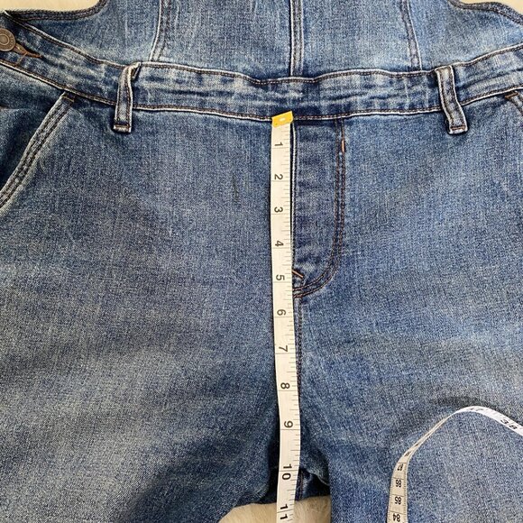 Old Navy W OG Straight Overalls Denim Bibs Relaxed Fit Plus16 Utility Western - Picture 11 of 14